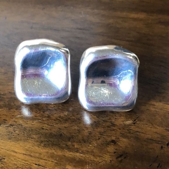 SIMON SEBBAG Sterling Silver Square Early Edition Earrings Made In Israel - Picture 9 of 17